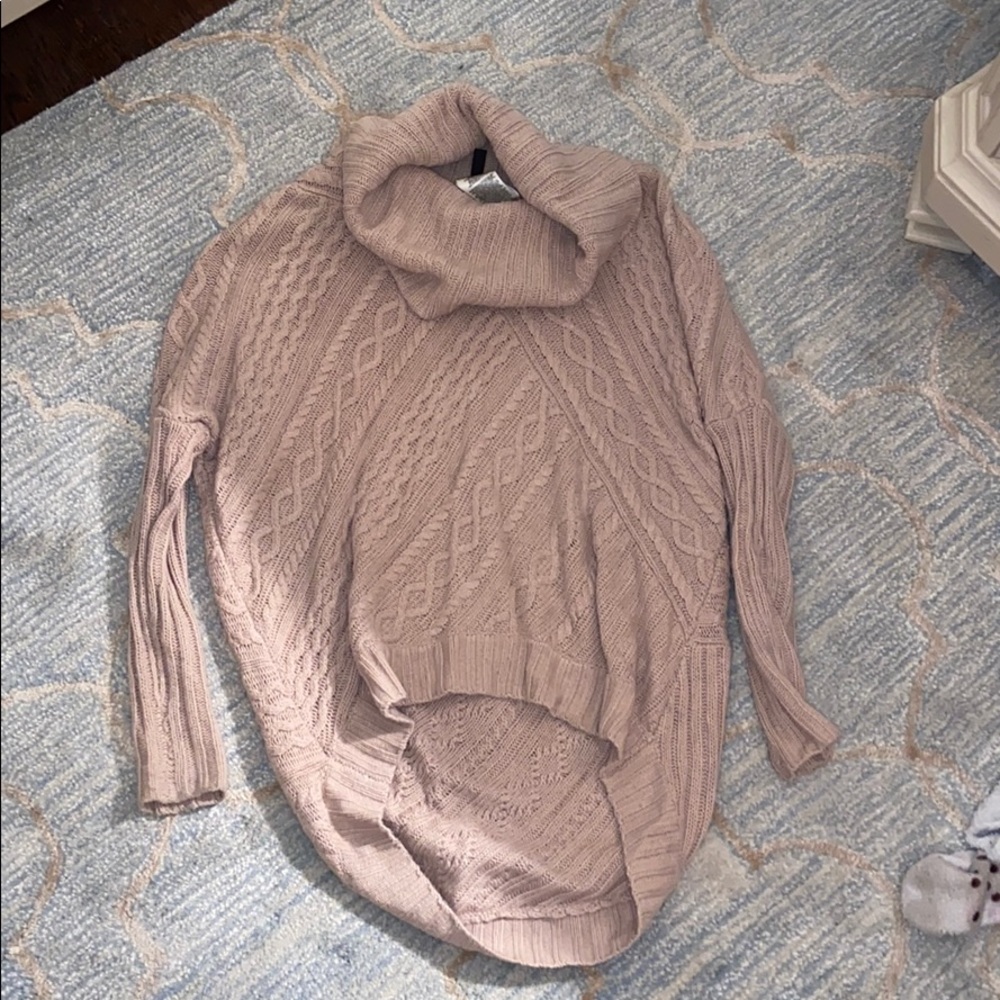 BCBGMAXAZRIA BEIGE COWL NECK SWEATER XXS